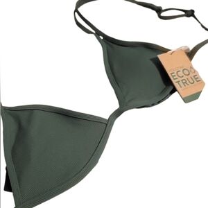 Volcom Green Triangle Bikini Top Minimalist Swimwear Size Small